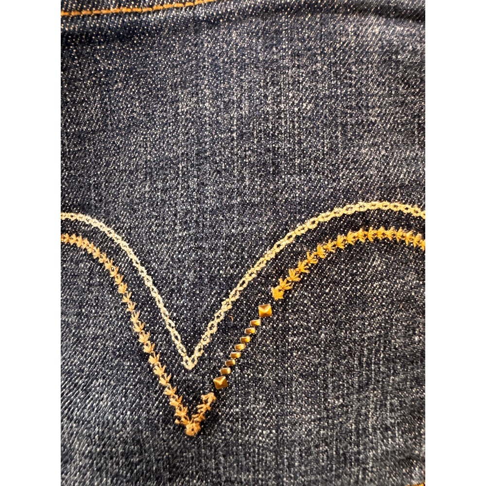 Levis Women 22 M Bootcut 580 Jeans Dark Wash Embellished Pocket detail 30 Inseam - Picture 12 of 12